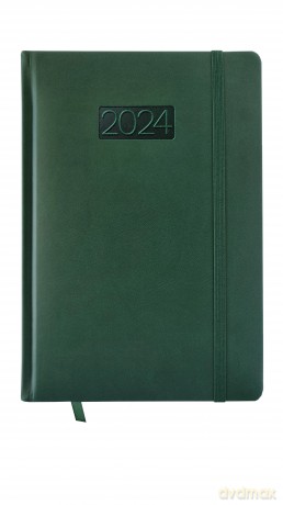 Kalendarz 2024 lux z gumką A5 dzienny V1 zielony [KALENDARZ]
