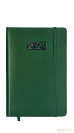 Kalendarz 2024 lux z gumką A5 tygodniowy V1 zielony [KALENDARZ]