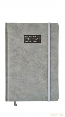 Kalendarz 2024 lux z gumką A5 tygodniowy V4 szary [KALENDARZ]