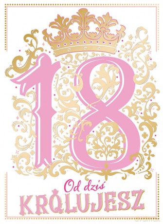 Karnet A5 18 urodziny pink