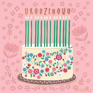 Karnet KW Tort urodzinowy pastel