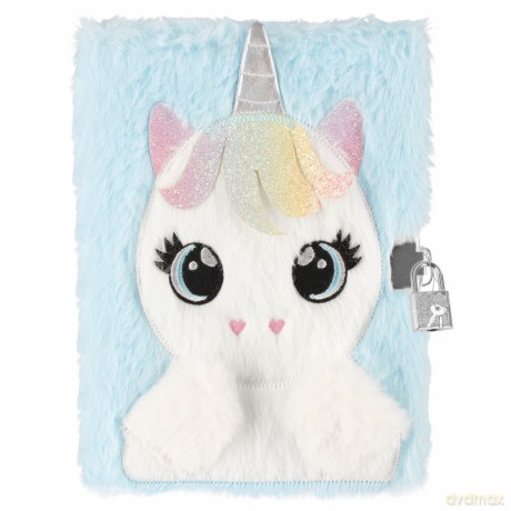Pamiętnik pluszowy z kłódką Unicorn A5