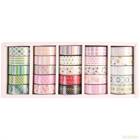 Washi Tape Narcissus SET 3 display mix 25 sztuk