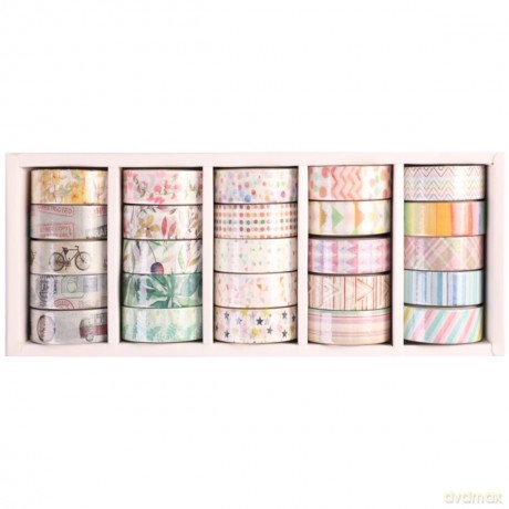 Washi Tape Narcissus SET 4 display mix 25 sztuk