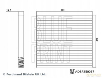 Blue Print ADBP250057 Filtr, wentylacja przestrzeni pasażerskiej Renault Dacia