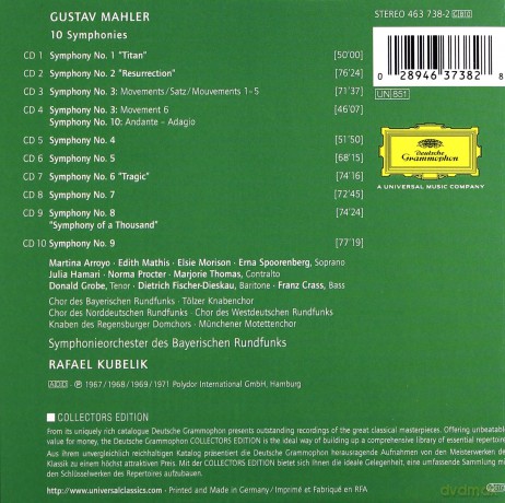 Kubelik Chor,Sinf.Orch.Bayern.Rundf.: Mahler: 10 Symphonies [10CD]