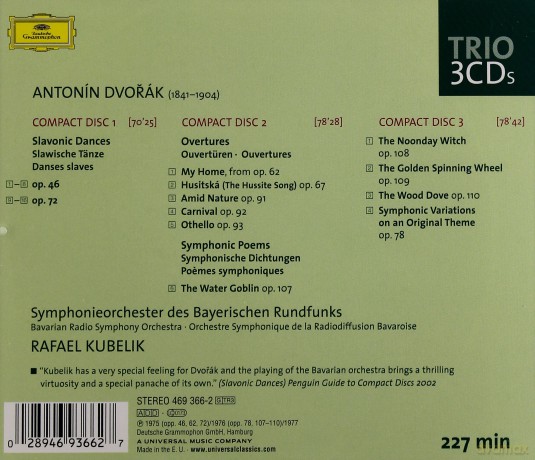 Kubelik: Dvorak Overtures [3CD]