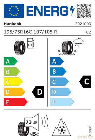 Hankook Winter i*cept LV RW12 195/75R16 107/105 R przyczepność na śniegu (3PMSF), wzmocnienie (C)
