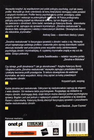 Zbrodnia Niedoskonała. Polski Profiler Rozwiązuje Największe Zagadki Kryminalne Ostatnich Lat (dodruk 2013) - Bonda Katarzyna, Lach Bohdan [KSIĄŻKA]