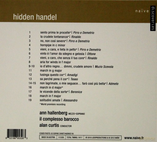 Ann Hallenberg: Hidden Handel (digipack) [CD]