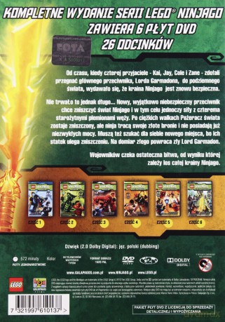 LEGO Ninjago Rok węży część 1+2+3+4+5+6 [BOX] [6DVD]