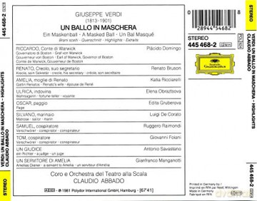 La Scala Abbado +: Verdi:Un Ballo (Exerpts) [CD]