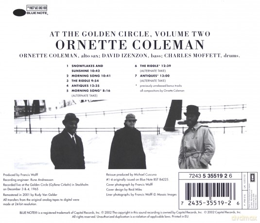 Coleman, Ornette: At The Golden Circle Vol 2 [CD]