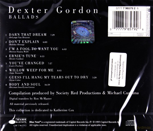 Gordon, Dexter: Ballads [CD]