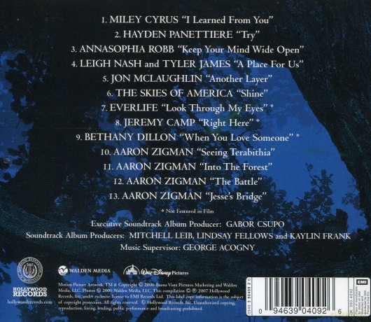 Bridge To Terabithia soundtrack (Most Do Terabithii) [CD]