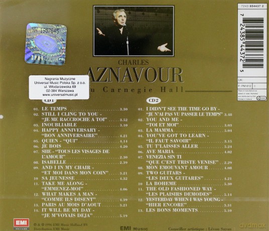 Aznavour, Charles: Carnegie Hall [2CD]