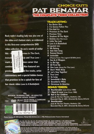 Benatar, Pat: Choice Cuts: The Complete Video Collection (pal) [DVD]