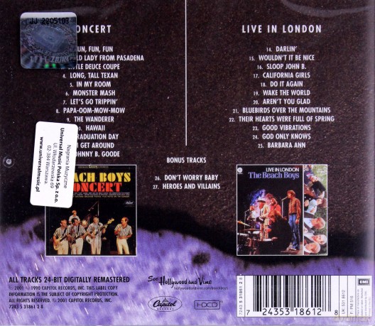 Beach Boys, The: Concerts/Live In London [CD]