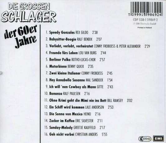 Various: Die Grossen Schlager Der 60er Jahre [CD]