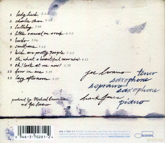 Lovano, Joe And Hank Jones: Duets Live At Dizzy's Club [CD]