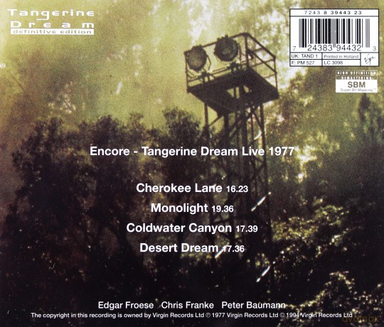 Tangerine Dream: Encore (tangerine Dream Live) [CD]