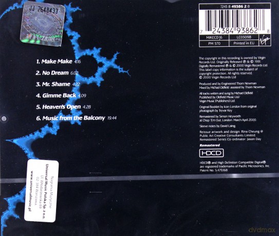 Oldfield, Mike: Heaven's Open [CD]