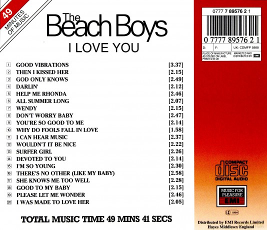 Beach Boys, The: I Love You [CD]