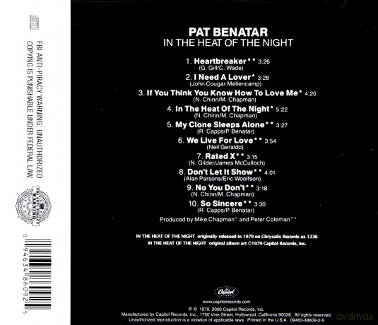 Benatar, Pat: In The Heat Of The Night [CD]