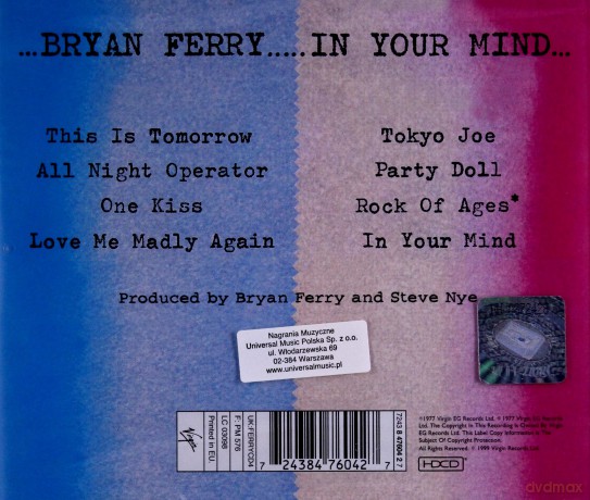 Bryan Ferry: In Your Mind [CD]