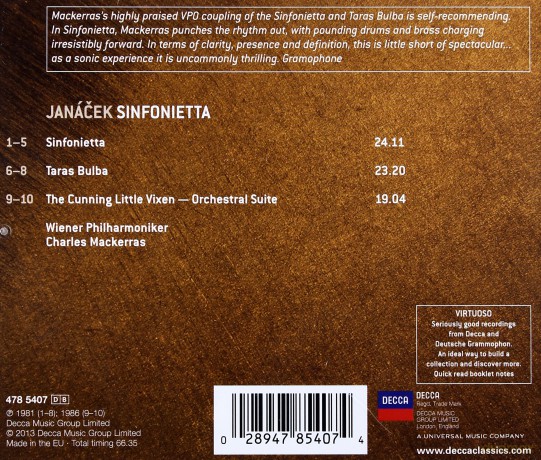 Mackerras, Charles: Janacek:Sinfonietta, Taras Bulba (virtuoso) [CD]