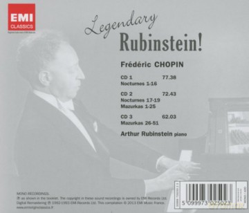 Rubinstein: Legendary Rubinstein - Chopin [3CD]