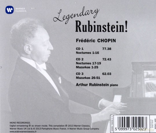 Rubinstein: Legendary Rubinstein - Chopin [3CD]