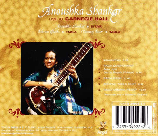 Shankar, Anoushka: Live At Carnegie Hall [CD]