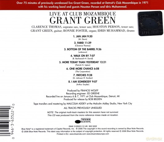 Green, Grant: Live At The Club Mozambique [CD]