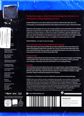 Williams, Robbie: Live At The Royal Albert Hall (blu-ray) [Blu-Ray]