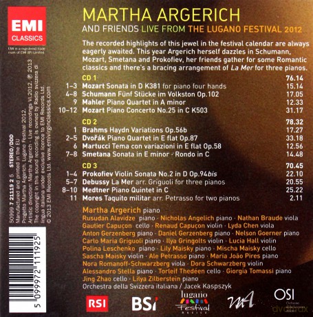 Martha Argerich: Live From The Lugano Festival 2012 (limited) [3CD]