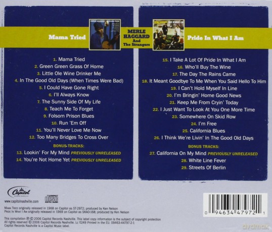 Haggard, Merle: Mama Tried/Pride In What I Am [CD]