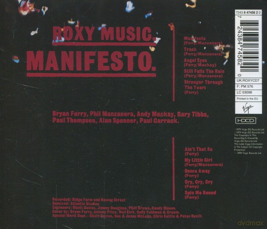 Roxy Music: Manifesto [CD]