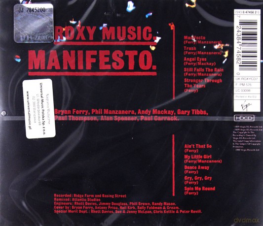 Roxy Music: Manifesto [CD]