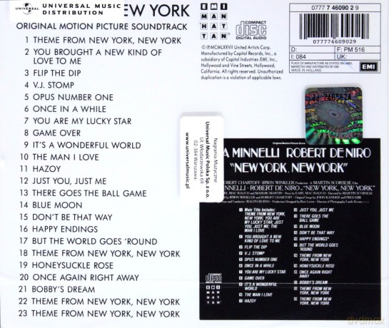 New York, New York soundtrack [CD]