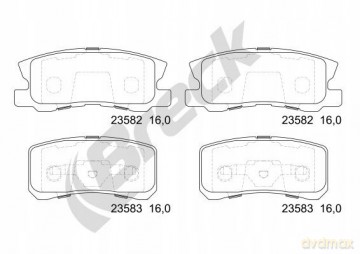 Zestaw klocków hamulcowych, hamulce tarczowe Breck 23582 00 702 00 Peugeot Citroen Lancia Chrysler Mitsubishi Jeep
