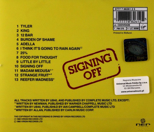 Ub40: Signing Off [CD]
