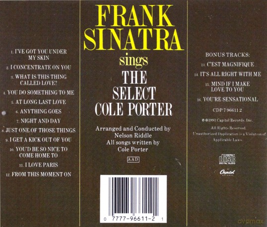 Frank Sinatra: Sings The Select Cole Po [CD]