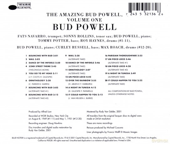 Powell, Bud: The Amazing Bud Powell Vol 1 - Rvg [CD]