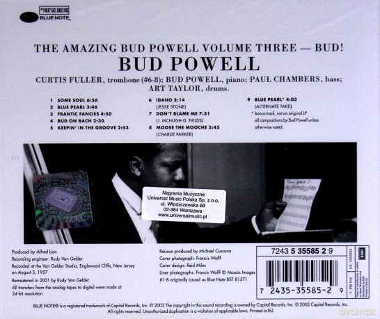 Powell, Bud: The Amazing Bud Powell Vol 3 - Bud! [CD]