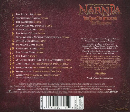 The Chronicles of Narnia: The Lion, the Witch And The Wardrobe soundtrack (Opowieści z Narnii: Lew, Czarownica i Stara Szafa) [CD]