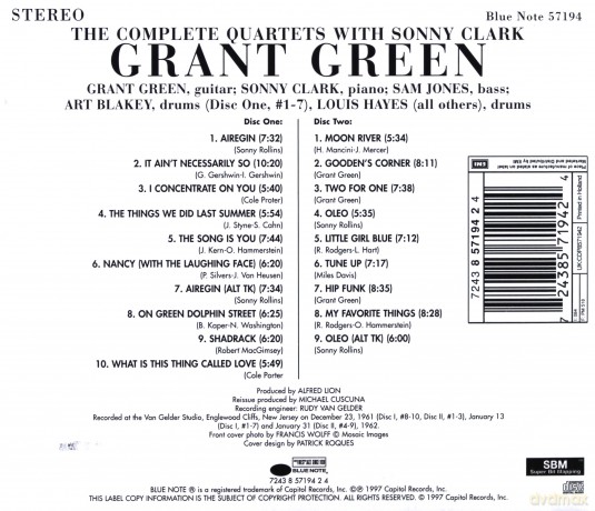 Green, Grant: The Complete Quartets With Sonny Clark [2CD]