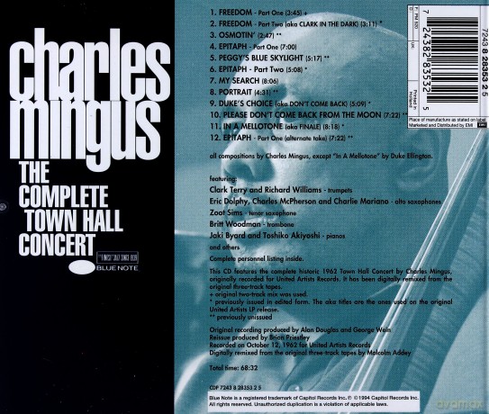 Mingus, Charles: The Complete Town Hall Concert [CD]