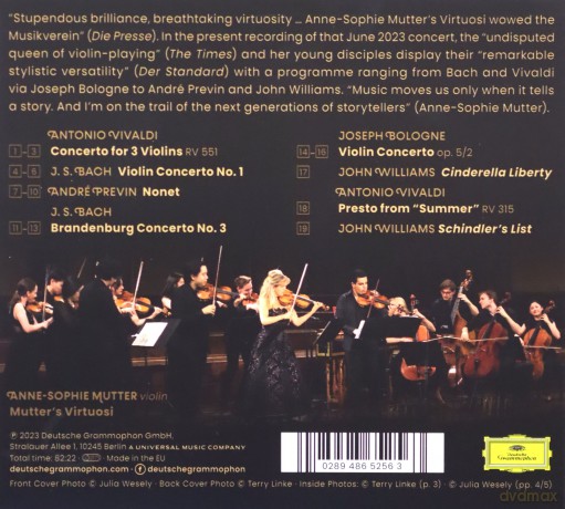 Anne Sophie Mutter: Bach, Bologne, Previn, Vivaldi, Williams [CD]