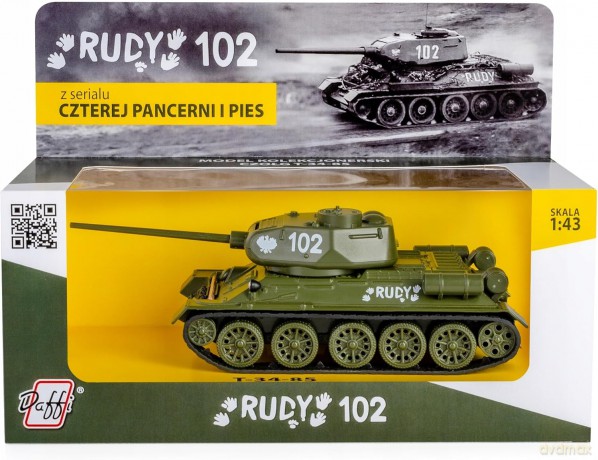 Zestaw Modelarski Czołg T-34-85 RUDY 102, Skala 1:43